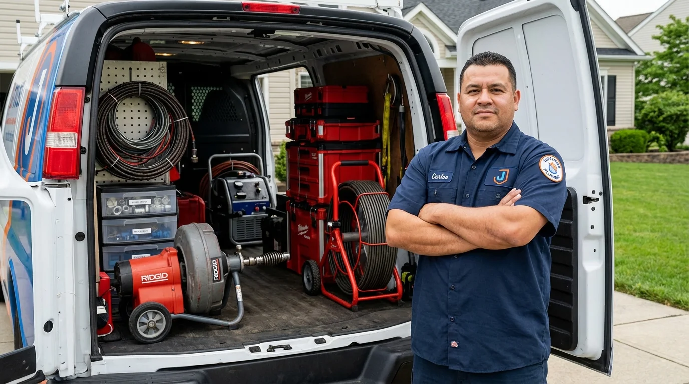 Professional drain cleaning equipment and Johns Plumbing LLC plumber in Rogue River