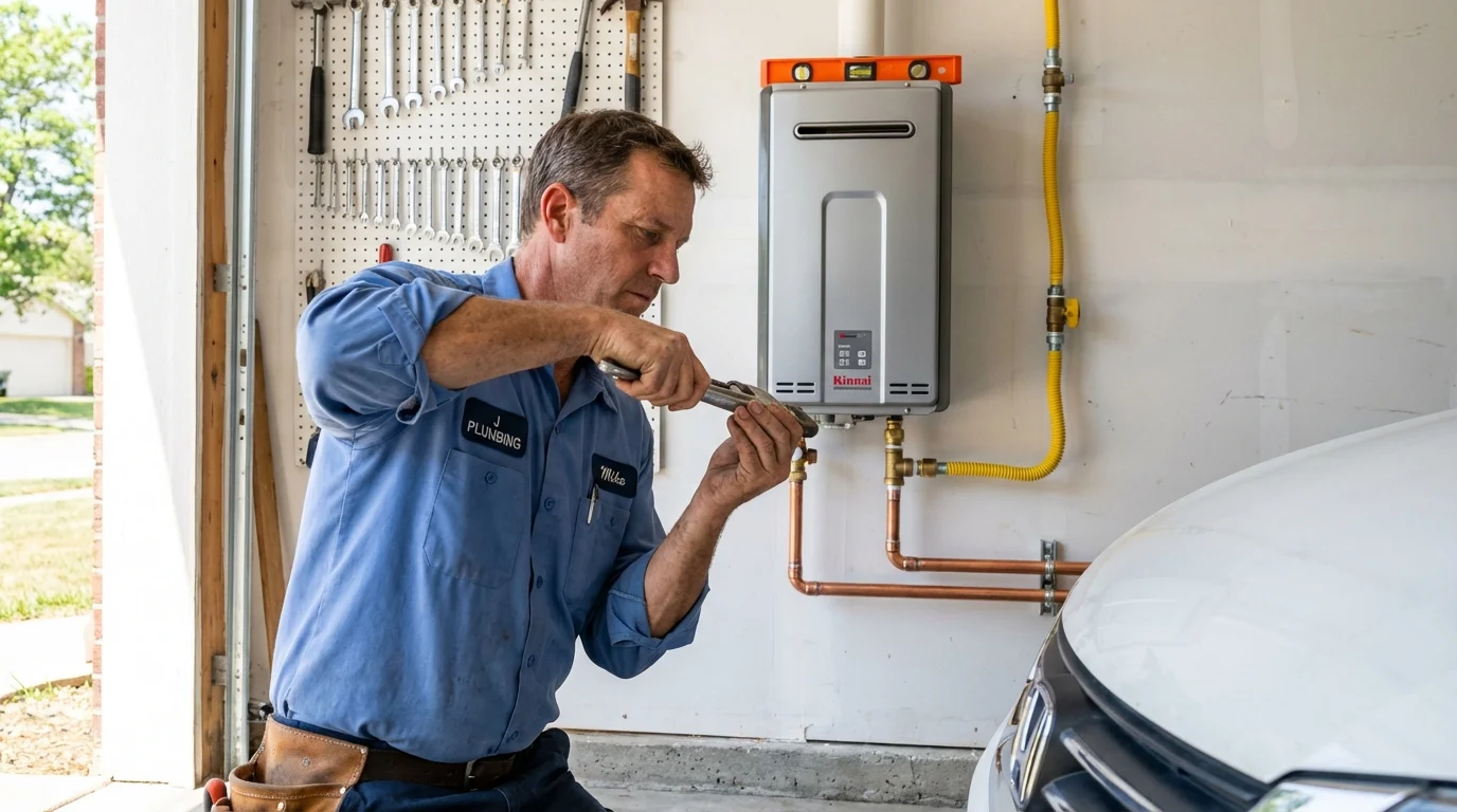Tankless water heater installation by a Johns Plumbing LLC plumber in Rogue River
